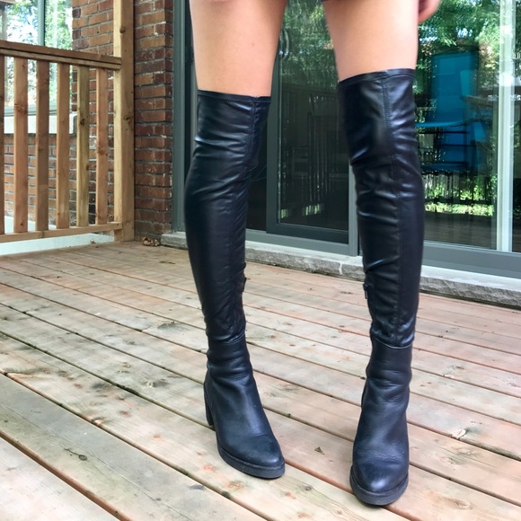 SOLD Over The Knee Leather Boots - Picture 3 of 3